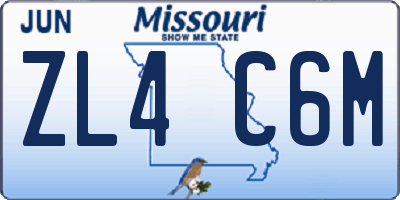 MO license plate ZL4C6M