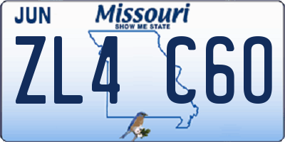 MO license plate ZL4C6O