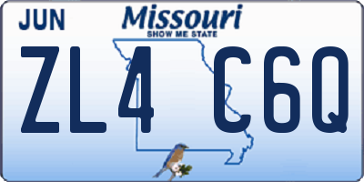 MO license plate ZL4C6Q