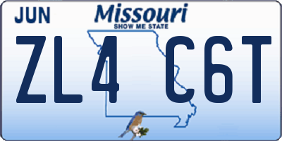 MO license plate ZL4C6T