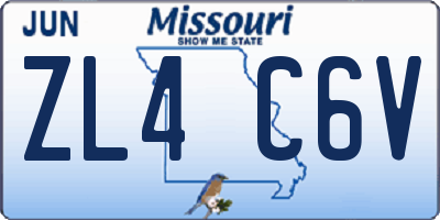 MO license plate ZL4C6V