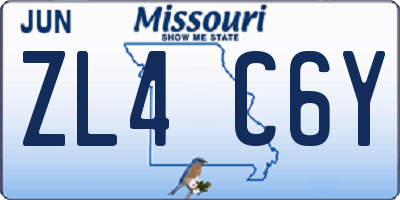 MO license plate ZL4C6Y