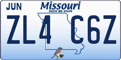 MO license plate ZL4C6Z