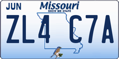 MO license plate ZL4C7A