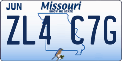 MO license plate ZL4C7G