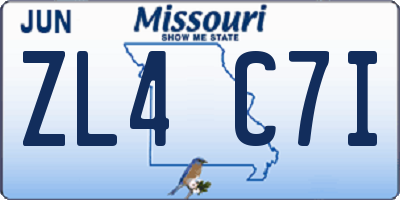 MO license plate ZL4C7I