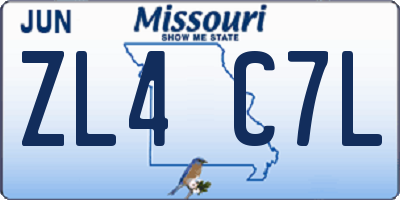 MO license plate ZL4C7L