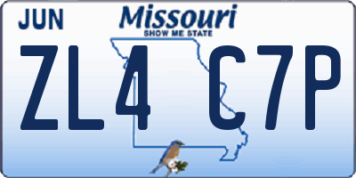 MO license plate ZL4C7P