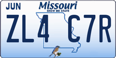 MO license plate ZL4C7R