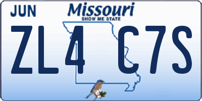 MO license plate ZL4C7S