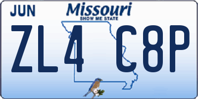 MO license plate ZL4C8P