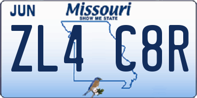 MO license plate ZL4C8R