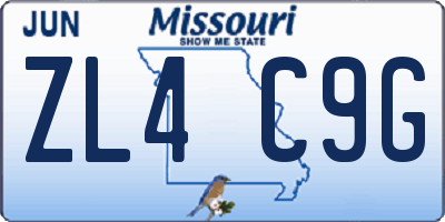 MO license plate ZL4C9G