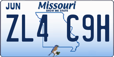 MO license plate ZL4C9H