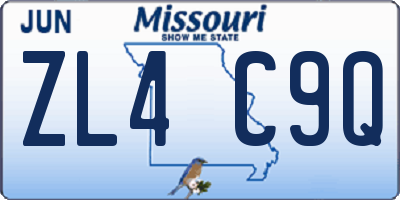 MO license plate ZL4C9Q