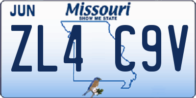 MO license plate ZL4C9V