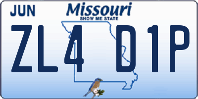MO license plate ZL4D1P