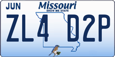 MO license plate ZL4D2P