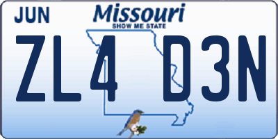 MO license plate ZL4D3N