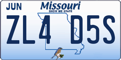 MO license plate ZL4D5S