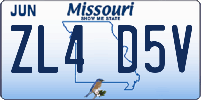 MO license plate ZL4D5V
