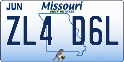 MO license plate ZL4D6L