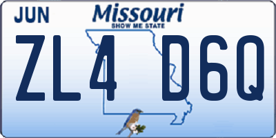 MO license plate ZL4D6Q