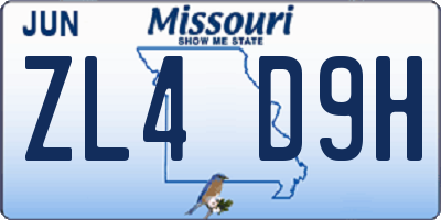 MO license plate ZL4D9H