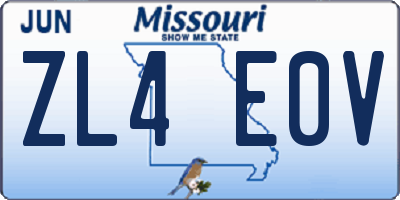 MO license plate ZL4E0V