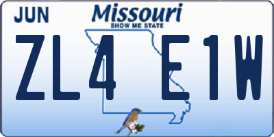 MO license plate ZL4E1W