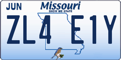 MO license plate ZL4E1Y