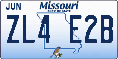 MO license plate ZL4E2B