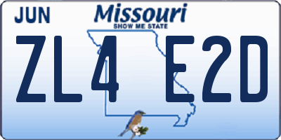 MO license plate ZL4E2D
