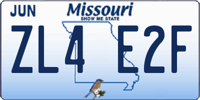 MO license plate ZL4E2F