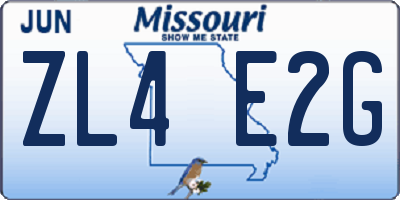 MO license plate ZL4E2G