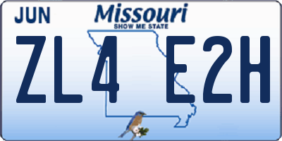 MO license plate ZL4E2H
