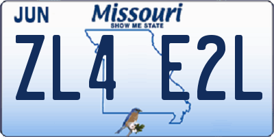 MO license plate ZL4E2L