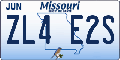 MO license plate ZL4E2S