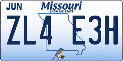 MO license plate ZL4E3H