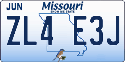 MO license plate ZL4E3J