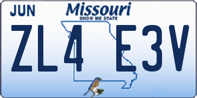 MO license plate ZL4E3V