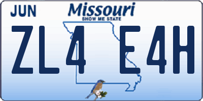 MO license plate ZL4E4H