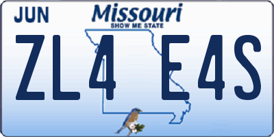 MO license plate ZL4E4S