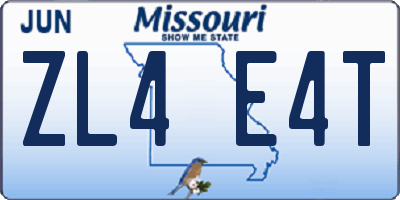 MO license plate ZL4E4T