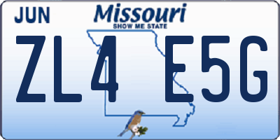 MO license plate ZL4E5G