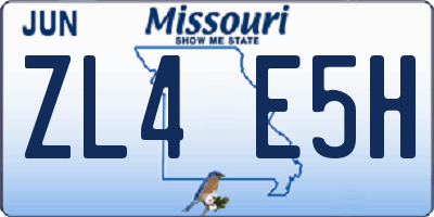 MO license plate ZL4E5H