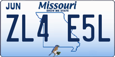 MO license plate ZL4E5L