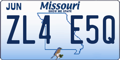 MO license plate ZL4E5Q