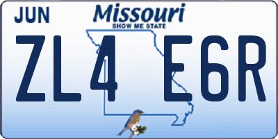 MO license plate ZL4E6R