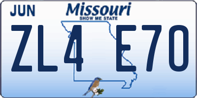 MO license plate ZL4E7O